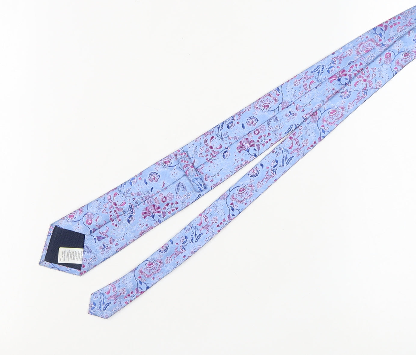 Marks and Spencer Men's Blue Floral Silk Tie