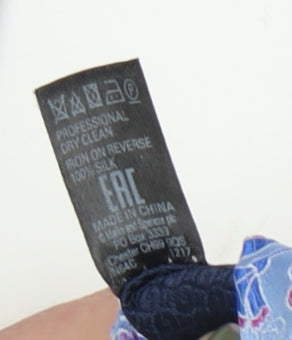 Marks and Spencer Men's Blue Floral Silk Tie