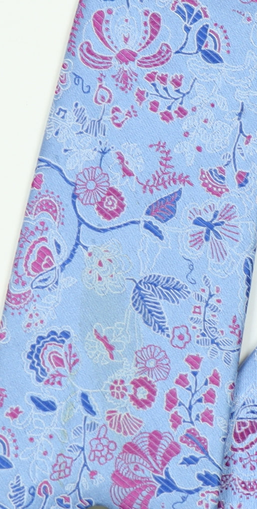 Marks and Spencer Men's Blue Floral Silk Tie