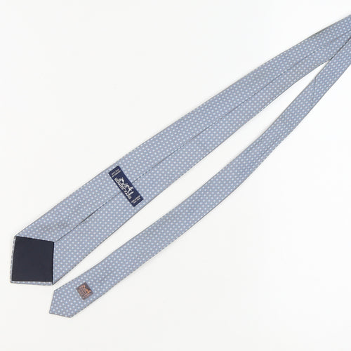 Hermès Men's Grey Geometric Silk Designer Tie