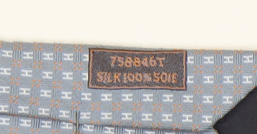 Hermès Men's Grey Geometric Silk Designer Tie
