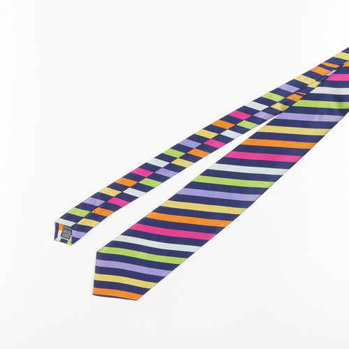 Marks and Spencer Luxury Silk Striped Men's Tie Multicoloured