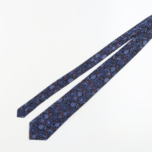 Marks and Spencer Men's Blue Floral Silk Tie