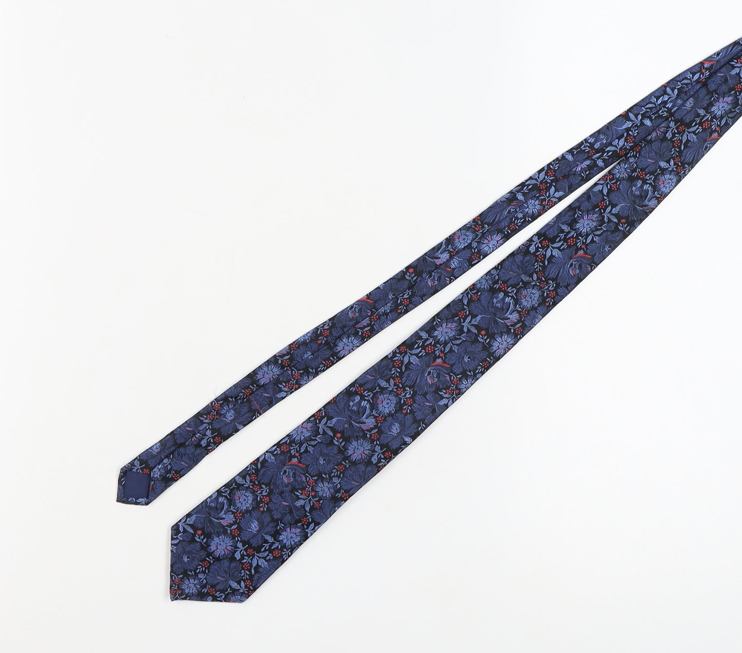 Marks and Spencer Men's Blue Floral Silk Tie