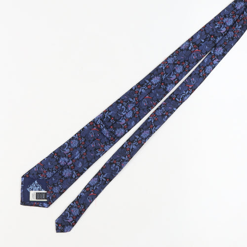 Marks and Spencer Men's Blue Floral Silk Tie