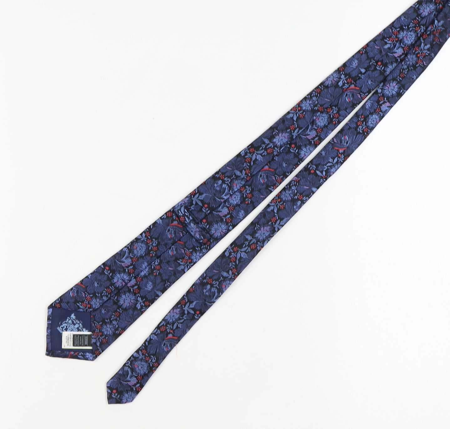 Marks and Spencer Men's Blue Floral Silk Tie