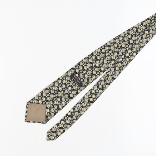 Keith Morgan Men's Black Geometric Silk Tie