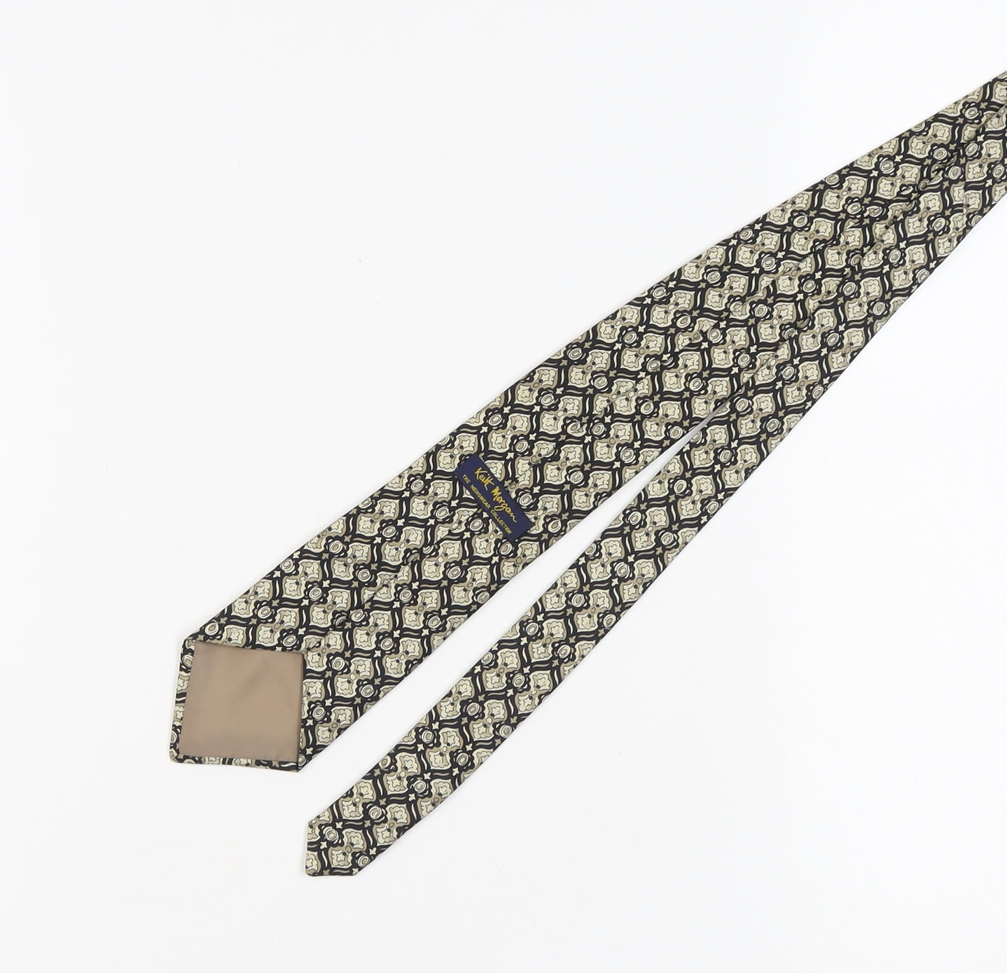 Keith Morgan Men's Black Geometric Silk Tie