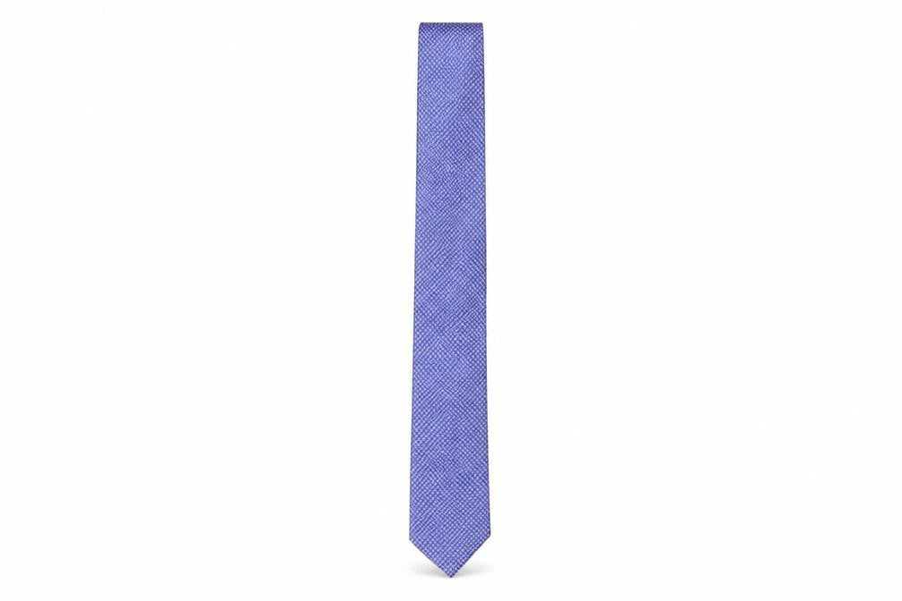 Front view of Emidio Tucci Men's Silk Blue Geometric Slim Tie