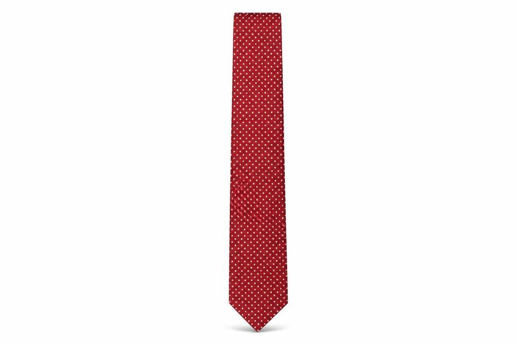 Front view of Marks & Spencer Men's Red Polka Dot Slim Tie