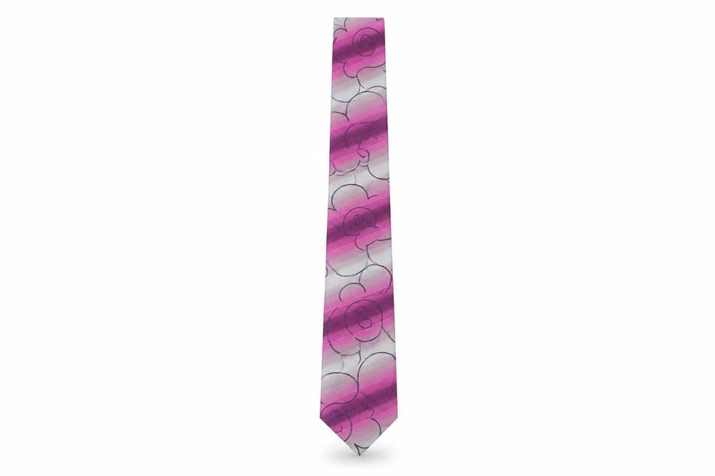 Front view of Marks & Spencer Men's Pink Floral Silk Tie