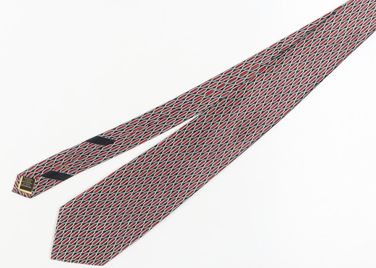 Donald J. Trump Men's Red Geometric Silk Tie