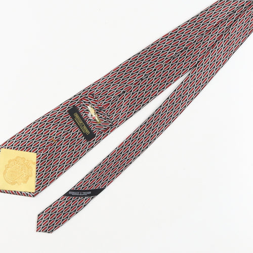 Donald J. Trump Men's Red Geometric Silk Tie