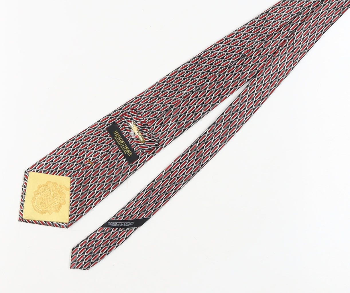 Donald J. Trump Men's Red Geometric Silk Tie