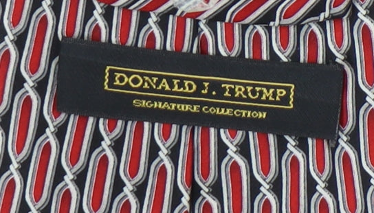 Donald J. Trump Men's Red Geometric Silk Tie