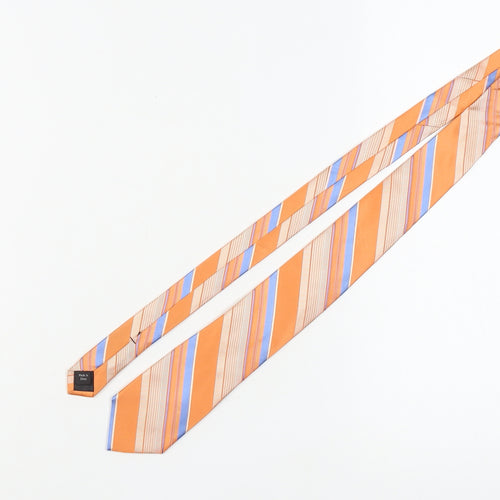 Michael Kors Men's Orange Striped Silk Tie