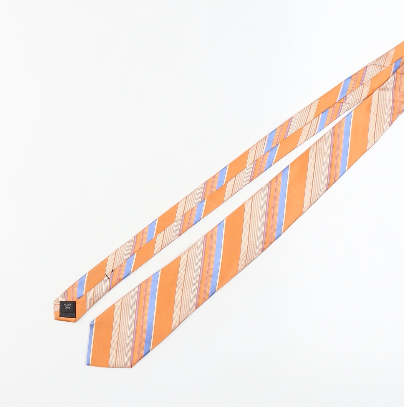 Michael Kors Men's Orange Striped Silk Tie