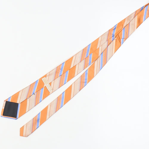 Michael Kors Men's Orange Striped Silk Tie