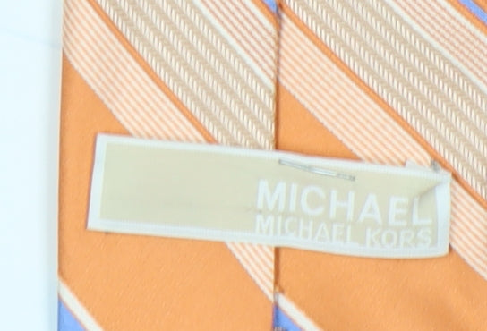 Michael Kors Men's Orange Striped Silk Tie