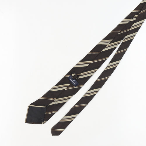 Daniel Hechter Men's Brown Striped Silk Tie