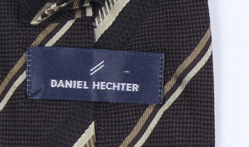 Daniel Hechter Men's Brown Striped Silk Tie