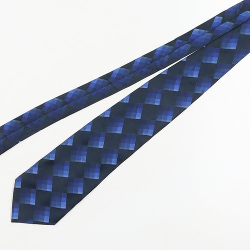 Thomas Nash Men's Blue Checked Silk Tie