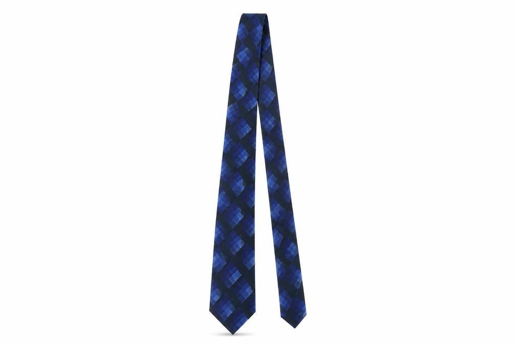 Thomas Nash Men's Blue Checked Silk Tie