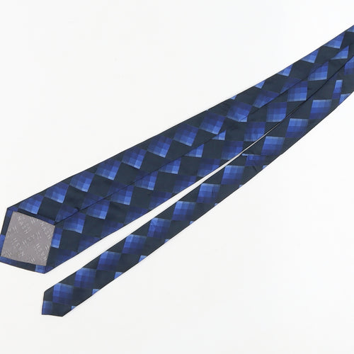 Thomas Nash Men's Blue Checked Silk Tie