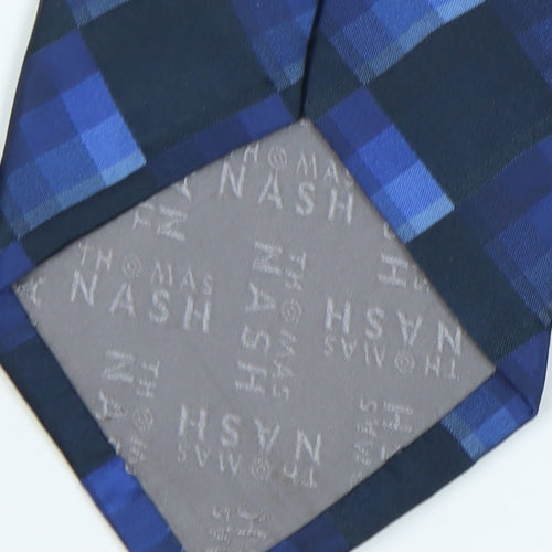 Thomas Nash Men's Blue Checked Silk Tie