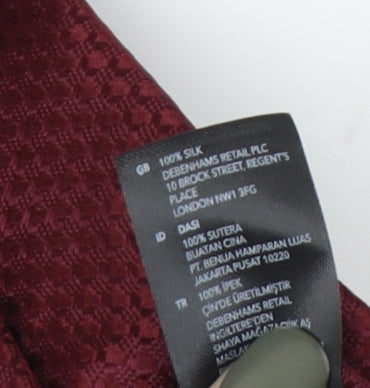 Debenhams Men's Red Silk Geometric Tie