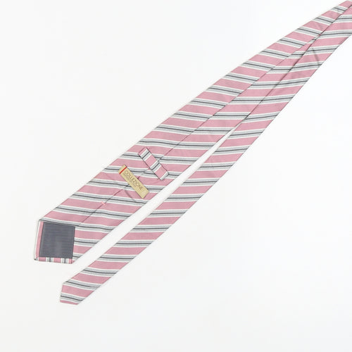 Marks and Spencer Men's Pink Striped Silk Tie