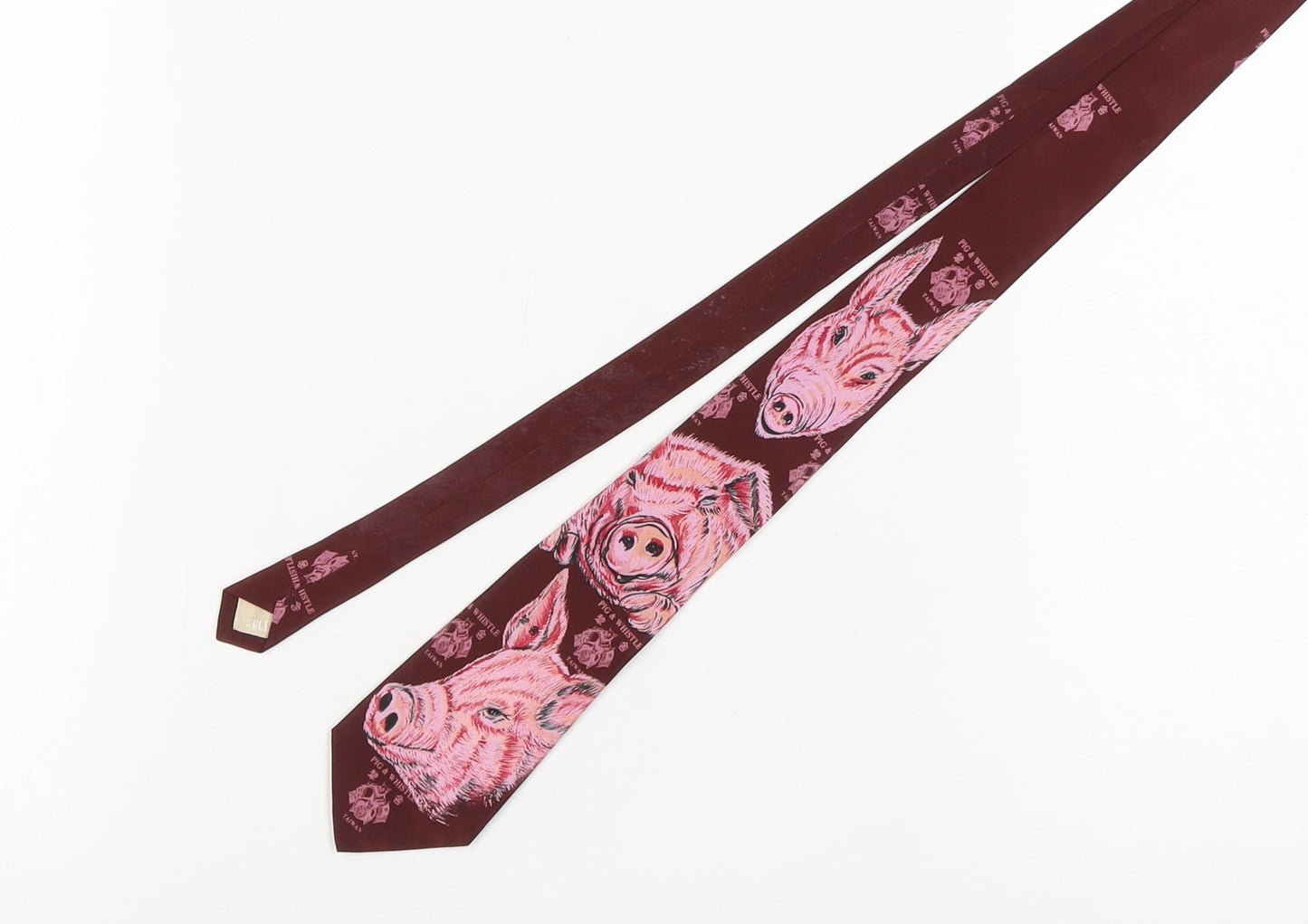 Pig & Whistle Men's Red Silk Animal Print Tie