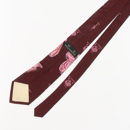Pig & Whistle Men's Red Silk Animal Print Tie