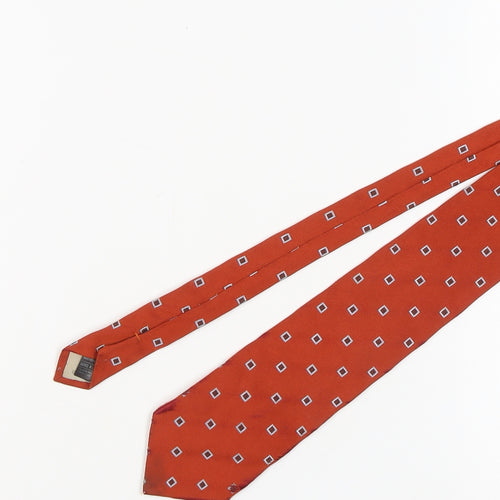 Marks and Spencer Men's Red Geometric Silk Tie