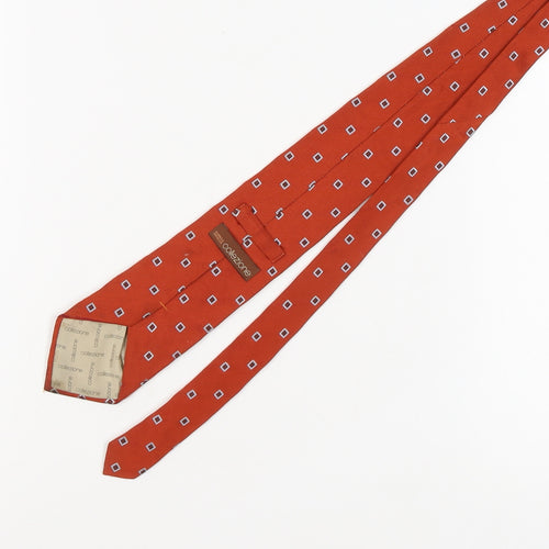Marks and Spencer Men's Red Geometric Silk Tie