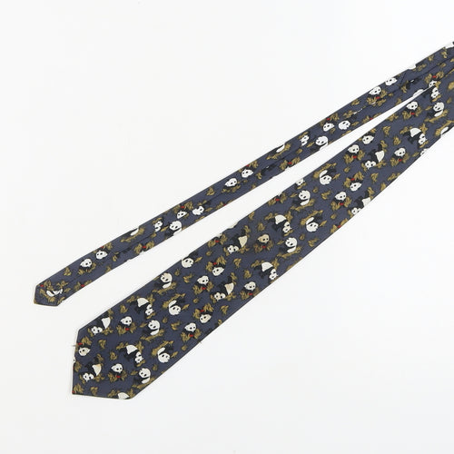 René Chagal Blue Silk Panda Men's Designer Tie