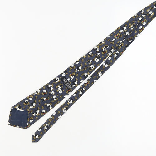 René Chagal Blue Silk Panda Men's Designer Tie