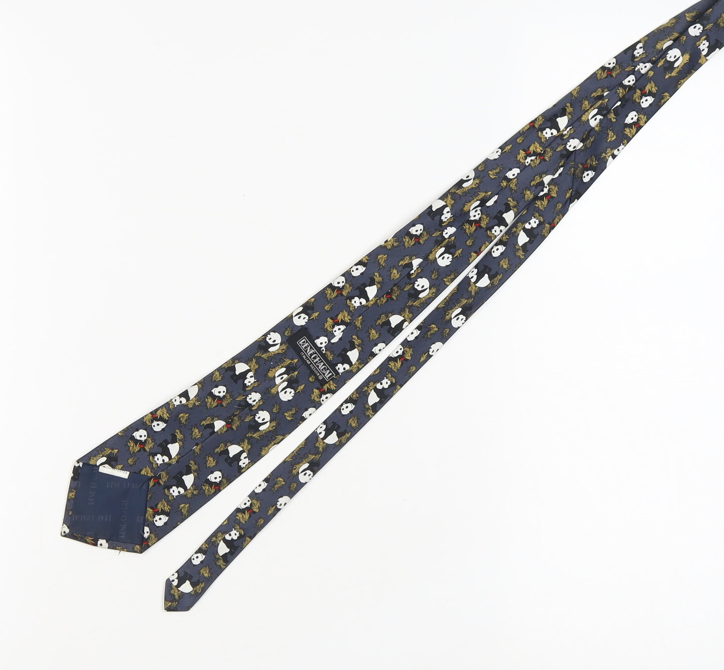 René Chagal Blue Silk Panda Men's Designer Tie