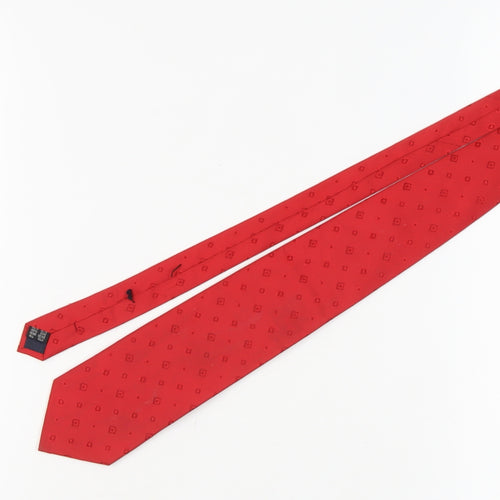 Barton Moda Red Silk Geometric Handmade Men's Tie