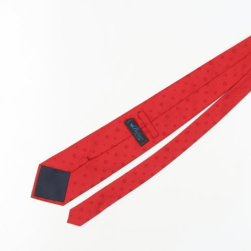 Barton Moda Red Silk Geometric Handmade Men's Tie