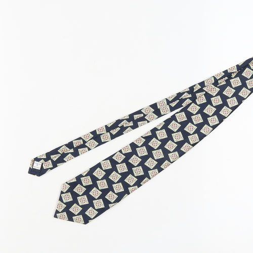 BHS Men's Blue Geometric Polyester Tie