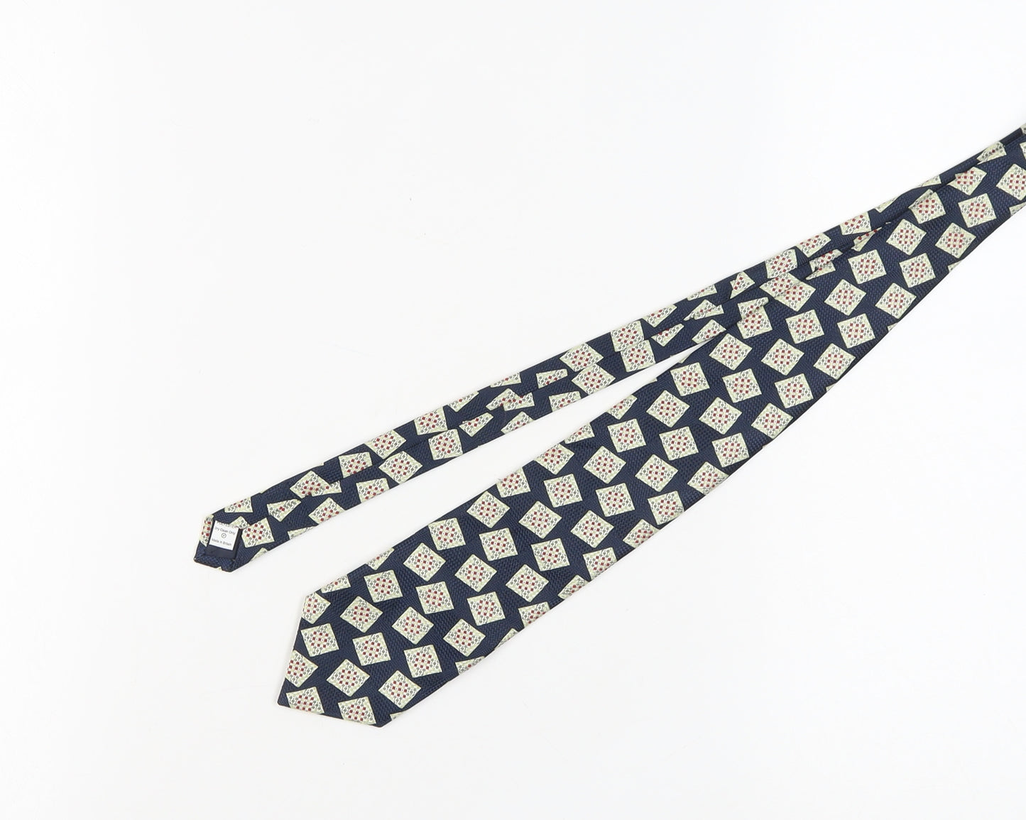 BHS Men's Blue Geometric Polyester Tie