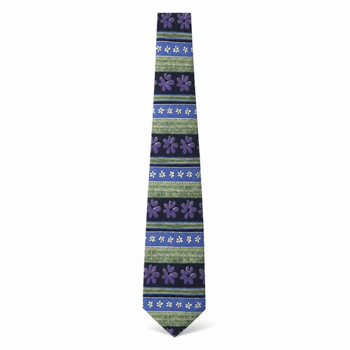 Debenhams Men's Floral Striped Tie - Blue, Green, Purple