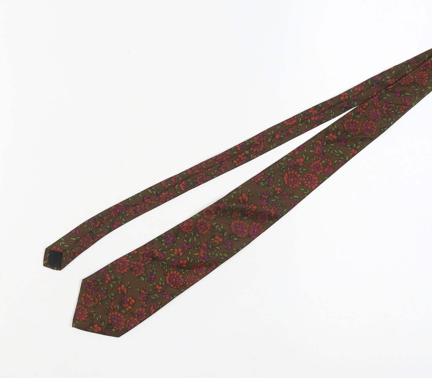 Bentley Men's Brown Floral Silk Tie