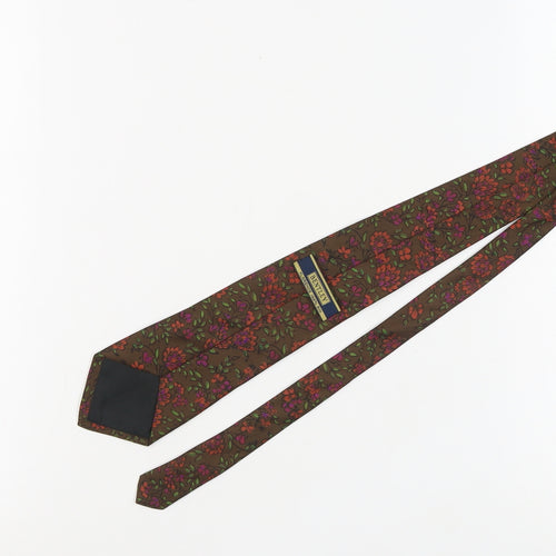 Bentley Men's Brown Floral Silk Tie