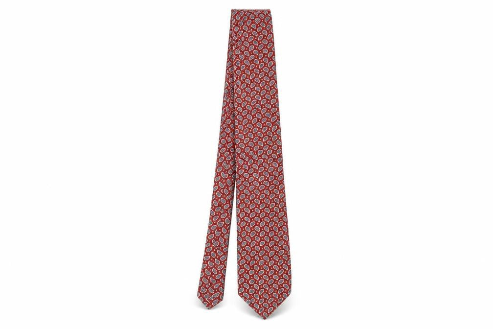 Front view of The Windsor Collection Men's Red Paisley Silk Tie