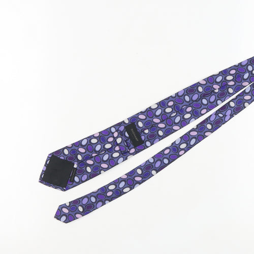 Duchamp Men's Purple Geometric Silk Tie