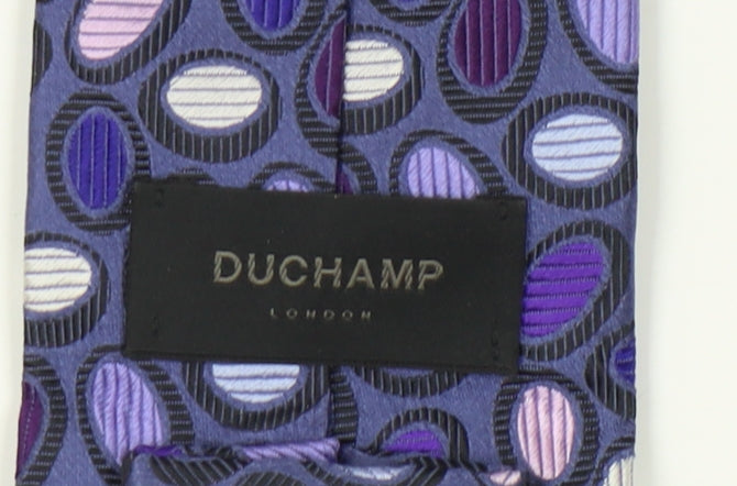 Duchamp Men's Purple Geometric Silk Tie