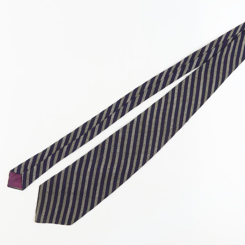 Maria Svatina Men's Blue Wool Striped Tie