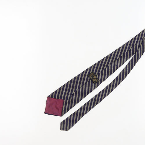 Maria Svatina Men's Blue Wool Striped Tie